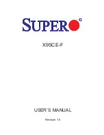 Preview for 1 page of Supero X9SCE-F User Manual