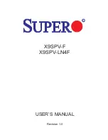 Preview for 1 page of Supero X9SPV-F User Manual