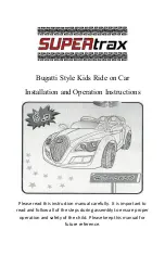 Preview for 1 page of Supertrax Bugatti Style Installation And Operation Instructions Manual