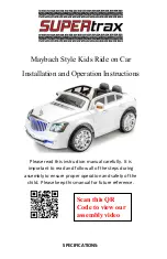 Supertrax Maybach Style Kids Ride on Car Installation And Operation Instructions Manual preview