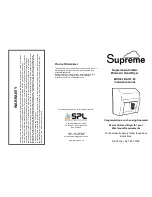 SUPREME BA101-E3 Installation Manual preview