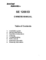 Preview for 2 page of Sure-Feed Engineering SE-1200-E Operations & Parts Manual