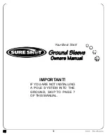 Предварительный просмотр 3 страницы SURE SHOT Ground Sleeve Owner'S Manual