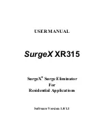 Предварительный просмотр 1 страницы SurgeX XR315 User Manual