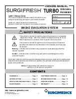 Surgimedics SURGIFRESH TURBO Owner'S Manual предпросмотр