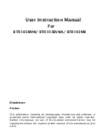 Preview for 1 page of Surplus Pro BTR103 User Instruction Manual