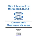 Предварительный просмотр 1 страницы Sutron AnalogPlus SDI-12 6661-1248-1 Operation & Maintenance Manual