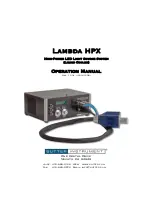 Предварительный просмотр 1 страницы Sutter Instrument Lambda HPX Operation Manual