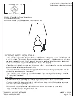 Preview for 1 page of Suzanne Somers SK TRIPLE GOURD LAMP Manual