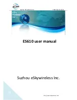 Preview for 1 page of Suzhou eSkywireless Inc. ES610 User Manual