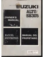 Suzuki Alto/SB305 Owner'S Manual preview