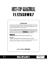 Предварительный просмотр 1 страницы Suzuki fl125sdwk7 Setup Manual