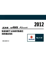 Preview for 1 page of Suzuki Grand Vitara 2012 Warranty & Maintenance Information