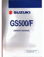 Предварительный просмотр 1 страницы Suzuki GS500/F Owner'S Manual