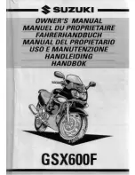 Предварительный просмотр 1 страницы Suzuki GSX 600F 2000 Owner'S Manual