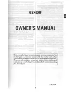 Предварительный просмотр 3 страницы Suzuki GSX 600F 2000 Owner'S Manual