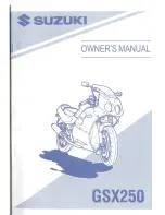 Предварительный просмотр 1 страницы Suzuki GSX25 Owner'S Manual