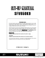 Suzuki SVF650K9 Setup Manual предпросмотр