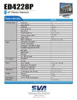 Предварительный просмотр 2 страницы SVA ED4228P Specifications