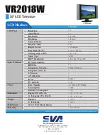 Preview for 2 page of SVA VR2018W Specifications