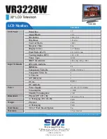 Preview for 2 page of SVA VR3228W Specifications