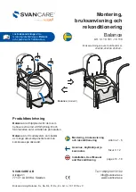 Preview for 1 page of SVAN CARE 10 101 - 10 110 Installation, User Manual And Reconditioning