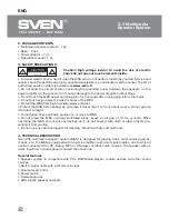 Предварительный просмотр 3 страницы Sven 250 Operation Manual