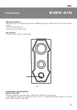 Предварительный просмотр 3 страницы Sven 410 User Manual