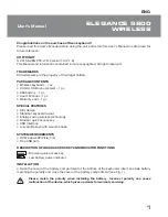 Preview for 2 page of Sven Elegance 5800 Wireless User Manual