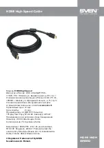 Preview for 2 page of Sven HDMI High Speed User Manual