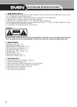 Предварительный просмотр 4 страницы Sven HT-480 Operation Manual