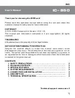 Preview for 2 page of Sven IC-850 User Manual