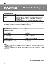 Preview for 4 page of Sven KB-E5800W User Manual