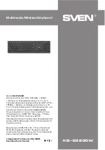 Preview for 5 page of Sven KB-E5800W User Manual