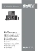 Preview for 9 page of Sven MS-370 Operation Manual