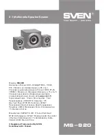 Предварительный просмотр 7 страницы Sven MS-920 Operation Manual