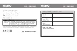 Preview for 3 page of Sven RX-560SW User Manual