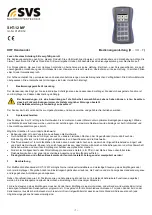 Preview for 1 page of SVS 01200.12 Operating Instructions Manual