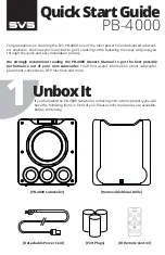 Preview for 1 page of SVS PB-4000 Quick Start Manual