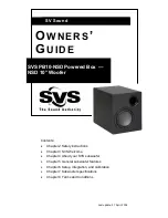 Предварительный просмотр 1 страницы SVS PB10-NSD Owner'S Manual