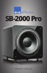 Предварительный просмотр 1 страницы SVS SB-2000 PRO Owner'S Manual