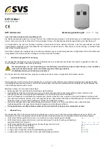 Предварительный просмотр 1 страницы SVS SHT-12 Mini Operating Instructions Manual