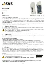 Preview for 1 page of SVS SHT-7 C4 Operating Instructions