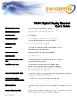 Preview for 1 page of SW Comms DK40 Quick Manual