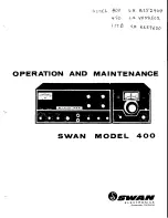 Предварительный просмотр 1 страницы Swann 400 Operation And Maintenance