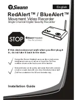 Предварительный просмотр 1 страницы Swann BlueAlert Installation Manual