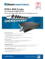 Предварительный просмотр 1 страницы Swann DVR16-8600 Combo Specification Sheet