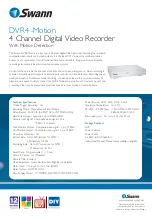 Preview for 2 page of Swann DVR4-Motion Specification