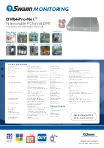 Preview for 2 page of Swann DVR4-Pro-Net 160GB HDD Specifications