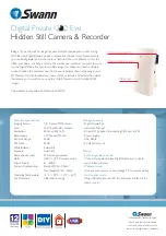 Preview for 2 page of Swann Hidden Still Camera & Recorder Specifications